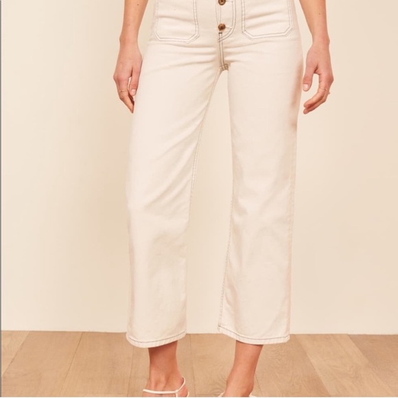 Reformation Jeans Women's Eloise Size 29 Ivory High Rise Wide Leg Jean READ - Picture 4 of 16